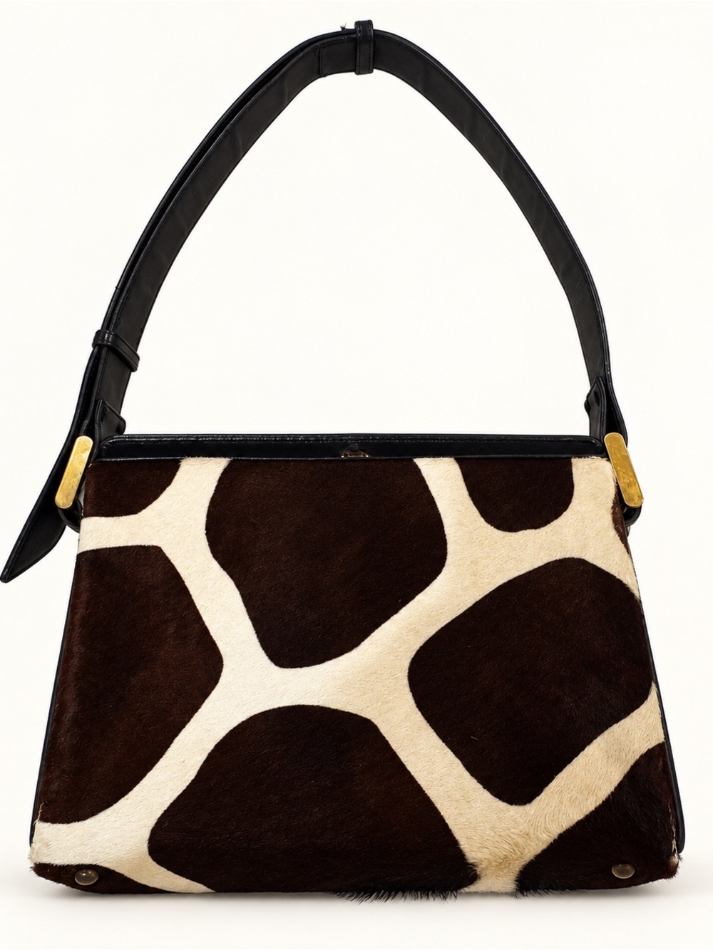 Vintage Rare GRETA Giraffe Print Calf Hair Leather Shoulder Bag